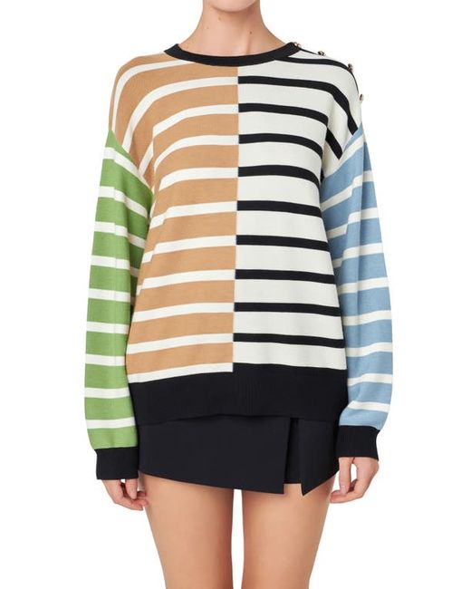 English Factory Mixed Stripe Sweater in at X-Small