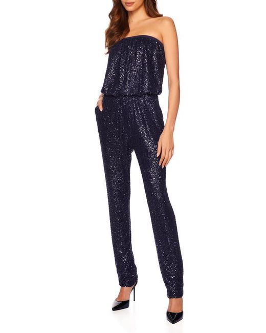 susana monaco Sequin Strapless Jumpsuit in at Small