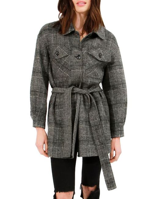 Belle And Bloom Back Together Plaid Wool Blend Coat in Black at X-Small