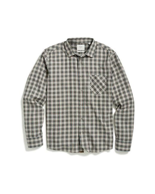 Billy Reid Regular Fit Plaid Flannel Button-Up Shirt in Grey/Tan at Small