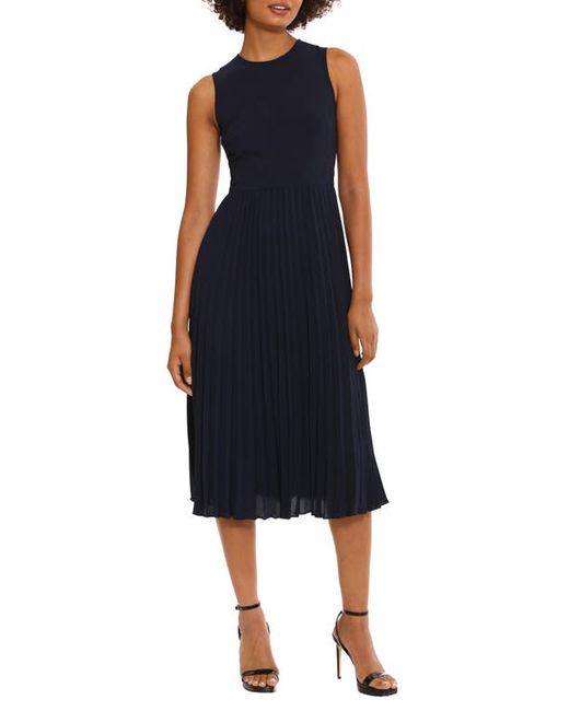 Donna Morgan Pleated A-Line Midi Dress in at 2