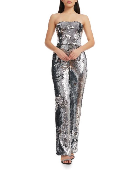 Dress the population Andy Sequin Strapless Jumpsuit in at Xx-Small