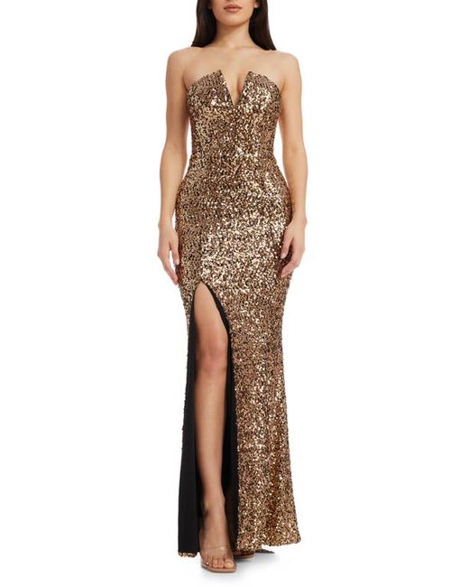 Dress the population Fernanda Sequin Strapless Gown in at Xx-Large