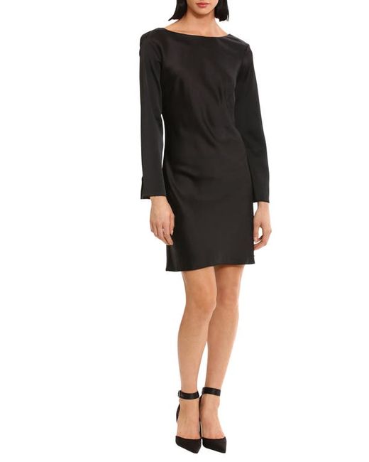 Donna Morgan For Maggy Long Sleeve Satin Cocktail Minidress in at 2