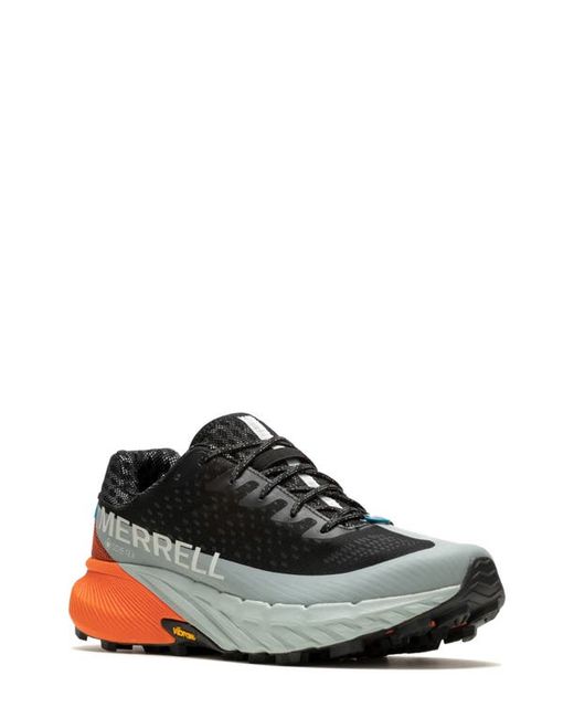 Merrell Agility Peak 5 Gore-Tex Waterproof Running Shoe in Black/Tangerine at