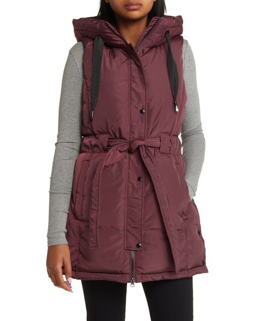 Sam Edelman Belted Hooded Puffer Vest in at X-Small