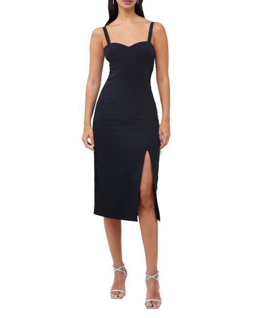 French Connection Echo Lace Trim Crepe Cocktail Sheath Dress in at