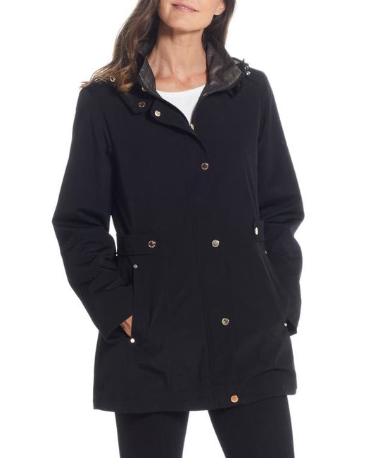 Gallery Water Resistant Zip Front Rain Jacket in at Small