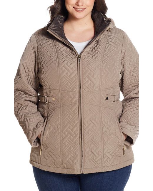 Gallery Quilted Jacket with Removable Hood in at 1X