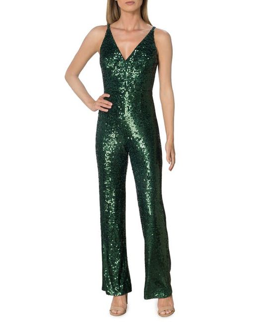Dress the population Charlie Sequin Wide Leg Jumpsuit in at Xx-Small