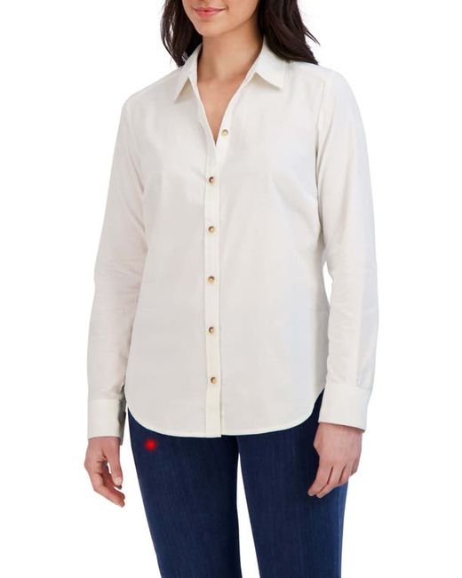 Foxcroft Haven Corduroy Button-Up Shirt in at 16