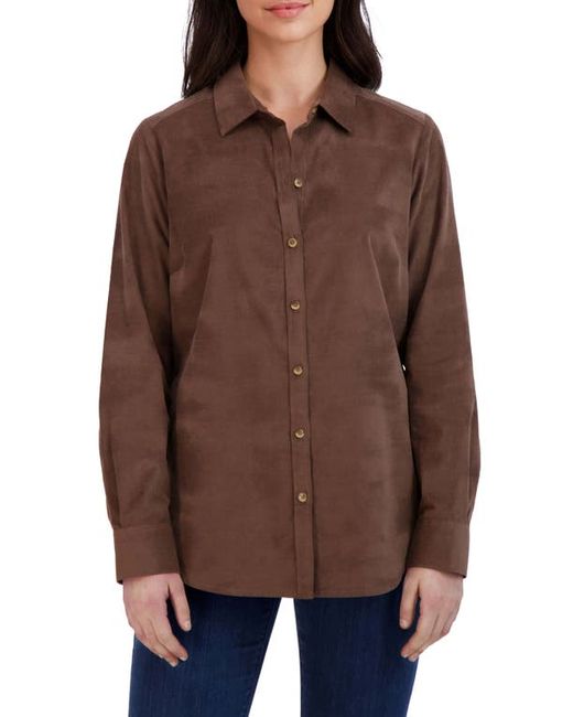 Foxcroft Haven Corduroy Button-Up Shirt in at 6