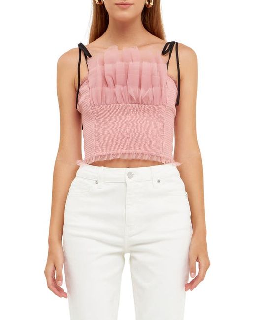 Endless Rose Tulle Crop Tank Top in at