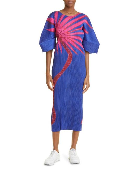 Pleats Please By Issey Miyake Ice Desert Pleated Midi Dress in at 3