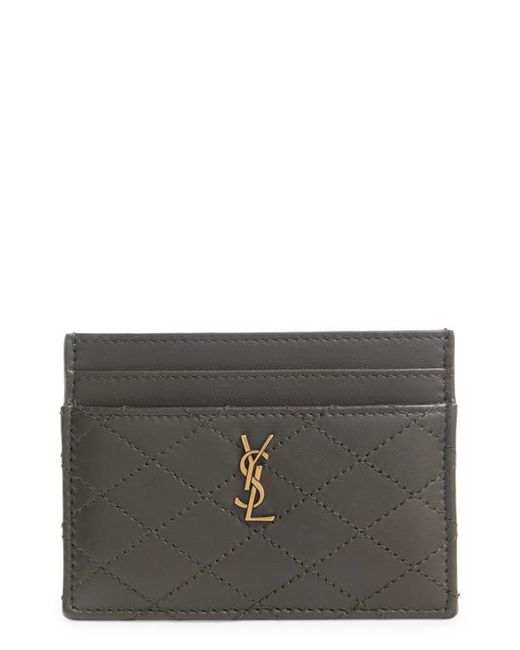 Saint Laurent Quilted Leather Card Case in at