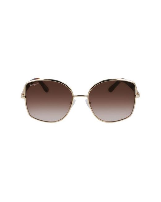 Ferragamo Gancini 57mm Gradient Oval Sunglasses in Gold at