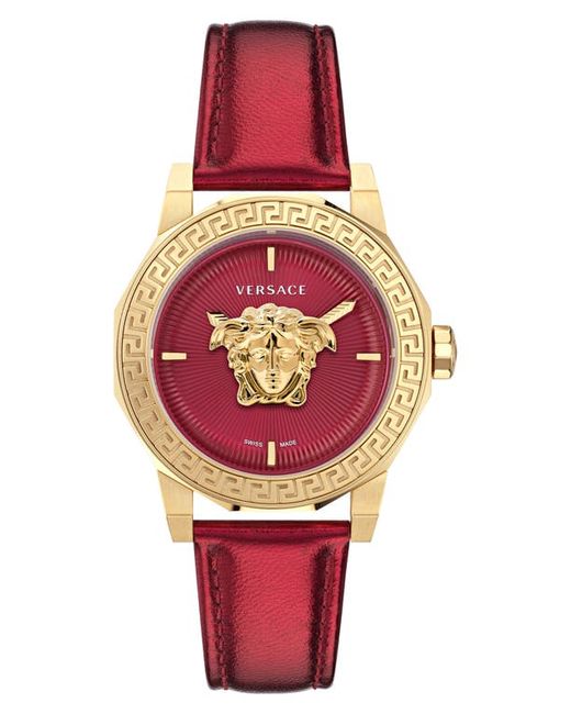 Versace Medusa Deco Leather Strap Watch 38mm in at