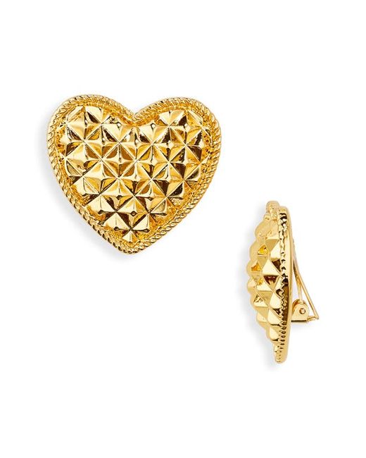 Moschino Morphed Heart Raised Clip-On Earrings in at