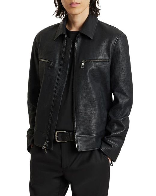 John Varvatos Tilden Embossed Leather Jacket in at 46
