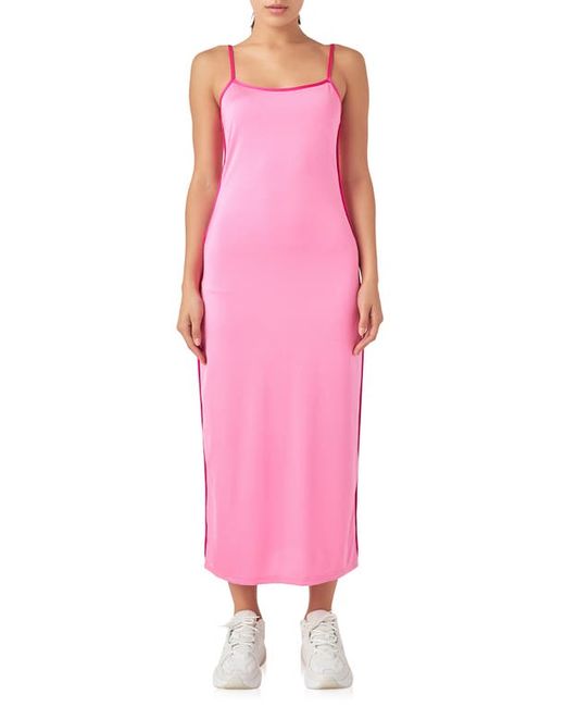 Endless Rose Contrast Binding Tank Dress in Fuchsia at X-Small