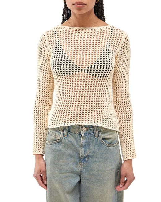 BDG Urban Outfitters Lattice Open Stitch Cotton Sweater in at X-Small