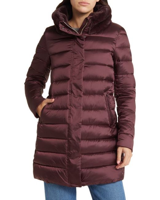 Save The Duck Dalea Faux Fur Collar Puffer Long Jacket in at 4