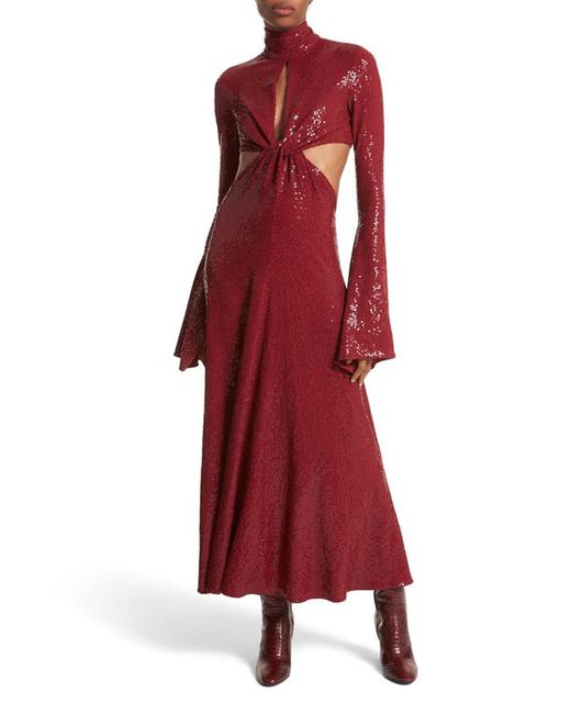 Michael Kors Cutout Detail Long Sleeve Sequin Dress in at 8