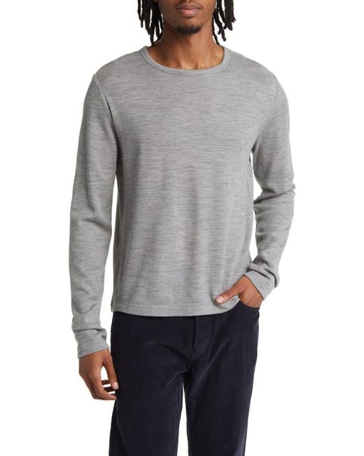 Officine Generale Felted Wool Long Sleeve T-Shirt in at Small