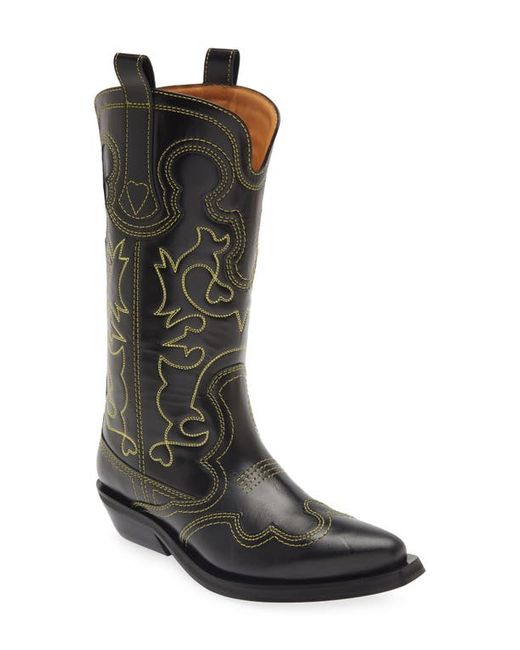 Ganni Embroidered Western Boot in at 7Us