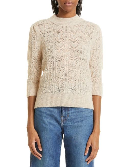 Veronica Beard Grinney Pointelle Mock Neck Sweater in at X-Small