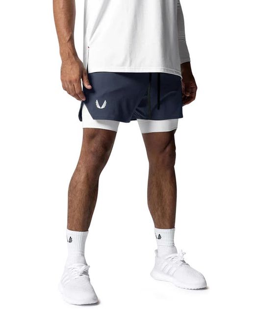Asrv Silver-Lite 2.0 Performande Liner Shorts in Navy Wings/White at Small