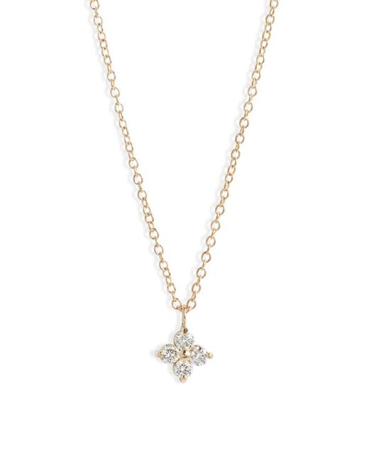 Zoe Chicco Diamond Flower Pendant Necklace in at