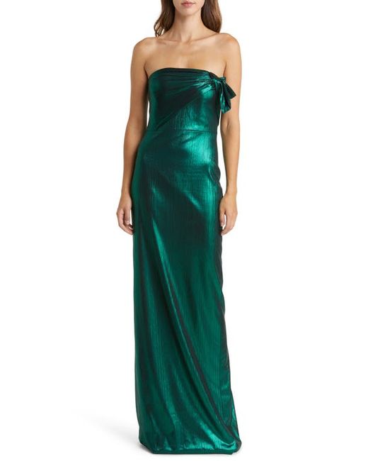 Black Halo Divina Strapless Column Gown in at 0