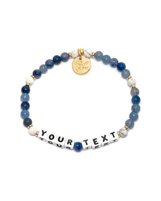 Little Words Project Bluestone Custom Beaded Stretch Bracelet in at