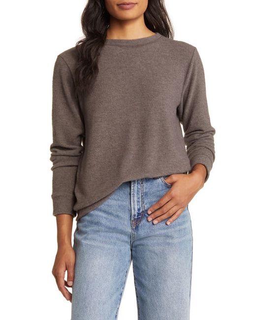 Loveappella Cozy Crewneck Long Sleeve Top in at
