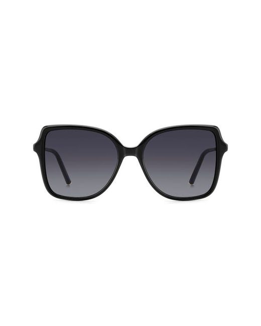 Carolina Herrera 55mm Square Sunglasses in Black Gold/Grey Shaded at