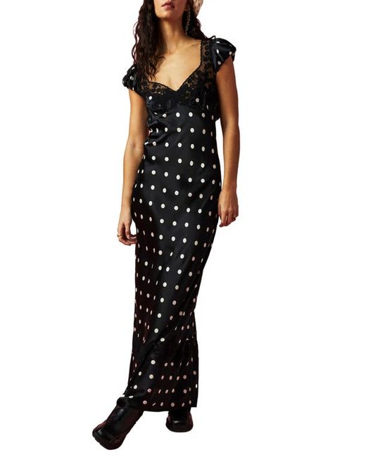 Free People Butterfly Babe Polka Dot Cutout Maxi Dress in at X-Small