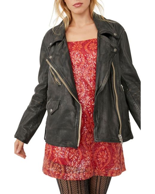 Free People We the Free Jealousy Leather Moto Jacket in at X-Small