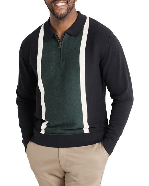 Johnny Bigg Braxton Colorblock Long Sleeve Quarter Zip Polo Sweater in at Large