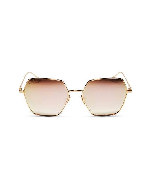 Diff Harlowe 55mm Square Sunglasses in Gold/Taupe Flash at