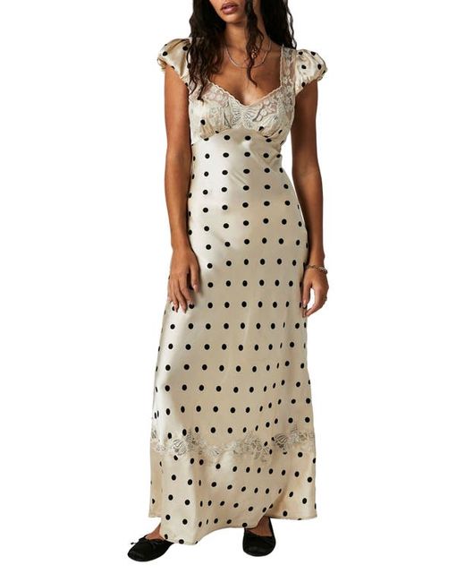 Free People Butterfly Babe Polka Dot Cutout Maxi Dress in at Large