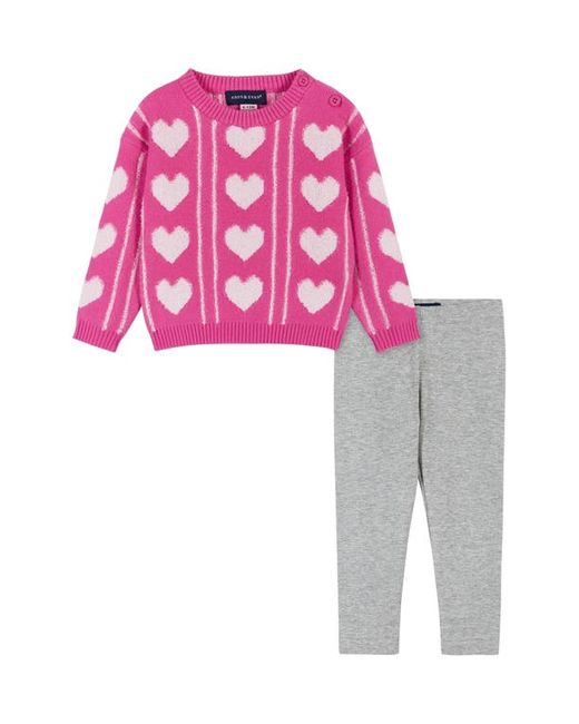 Andy & Evan Heart Chenille Sweater Leggings Set in at 12-18M