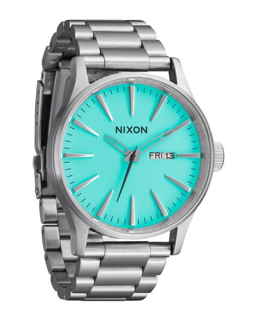 Nixon The Sentry Bracelet Watch 42mm in Turquoise at