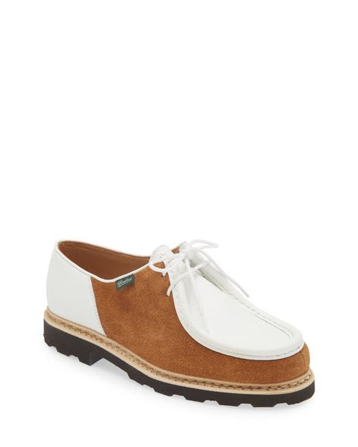 Paraboot Michael Colorblock Derby in Foul Blanc/Velours Whiskey at