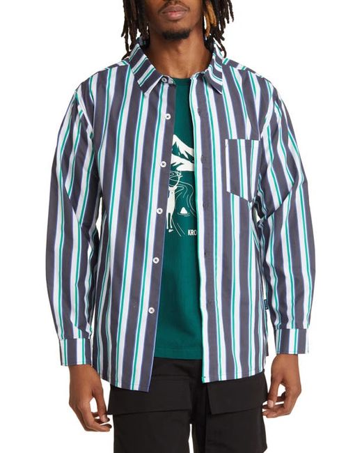Krost x Nautica Stripe Cotton Button-Up Shirt in at Small