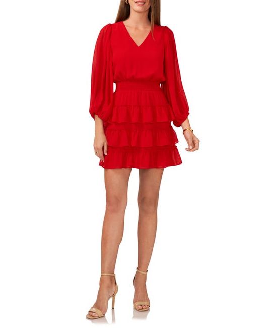 Vince Camuto Balloon Sleeve Tiered Ruffle Dress in at Xx-Small