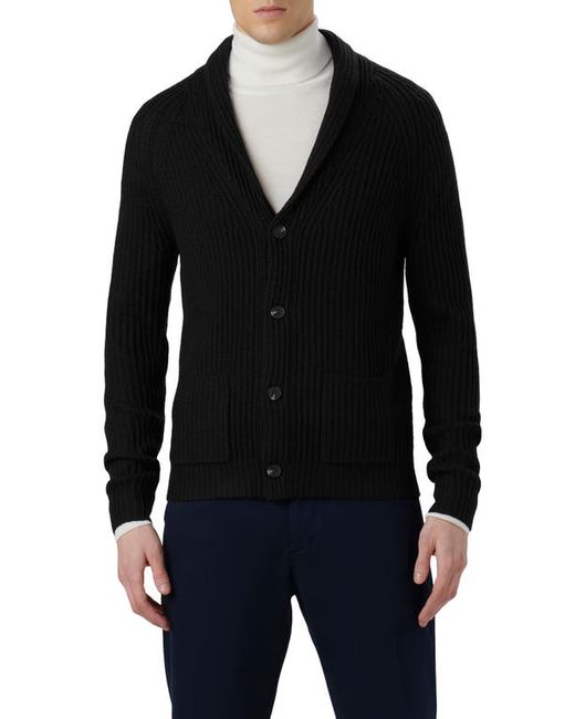 Bugatchi Rib Wool Blend Cardigan Sweater in at Small