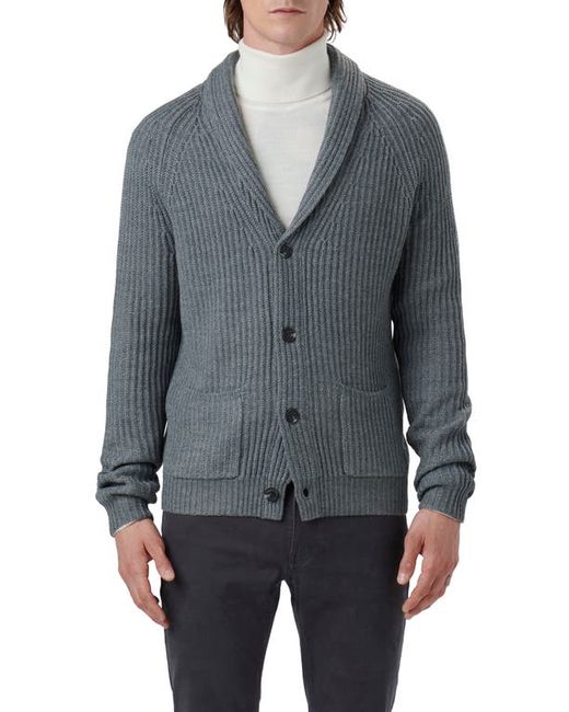 Bugatchi Rib Wool Blend Cardigan Sweater in at Small
