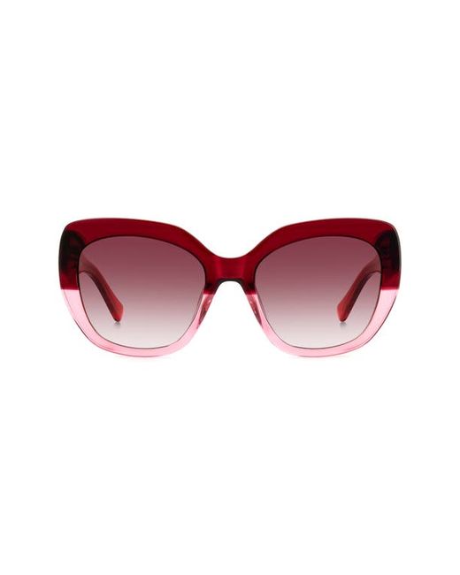 Kate Spade New York winslet 55mm gradient round sunglasses in Red Burgundy Shaded at