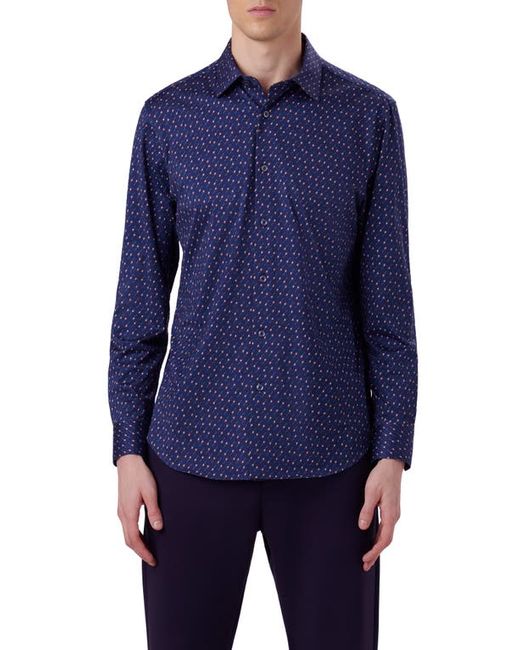 Bugatchi OoohCotton James Guitar Print Button-Up Shirt in at Small